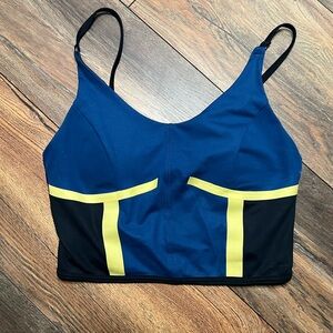 New Balance | Navy & Lime Green Longline Sports Bra
